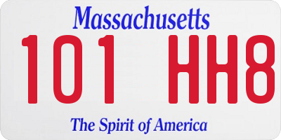 MA license plate 101HH8