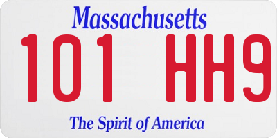 MA license plate 101HH9