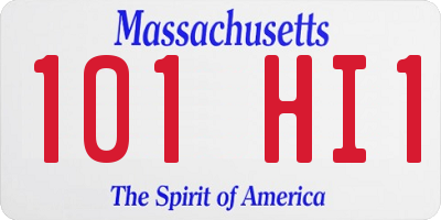 MA license plate 101HI1