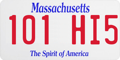 MA license plate 101HI5