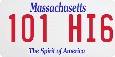 MA license plate 101HI6