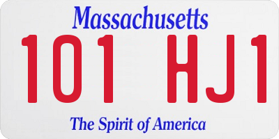 MA license plate 101HJ1