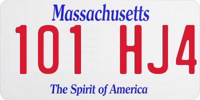 MA license plate 101HJ4