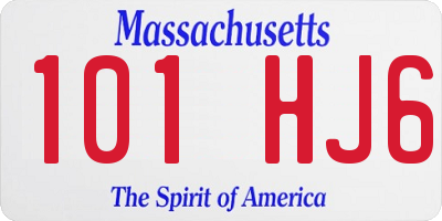 MA license plate 101HJ6