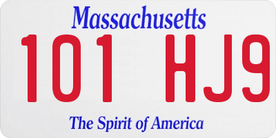 MA license plate 101HJ9