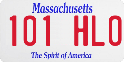 MA license plate 101HL0