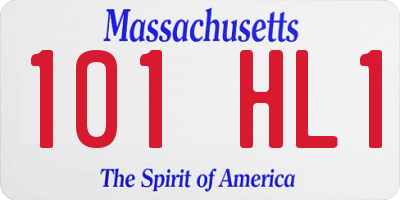 MA license plate 101HL1