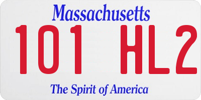 MA license plate 101HL2