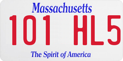 MA license plate 101HL5