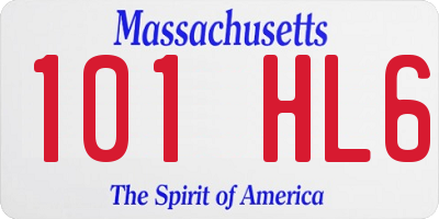 MA license plate 101HL6