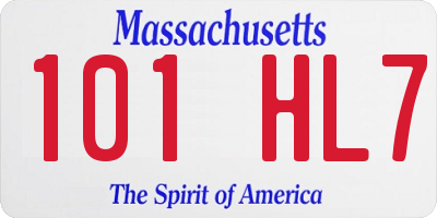 MA license plate 101HL7