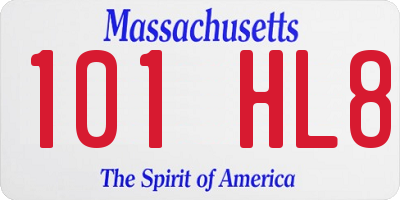 MA license plate 101HL8