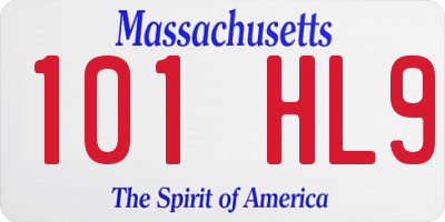 MA license plate 101HL9