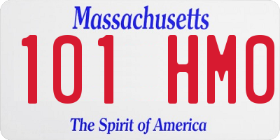 MA license plate 101HM0