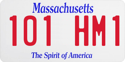 MA license plate 101HM1