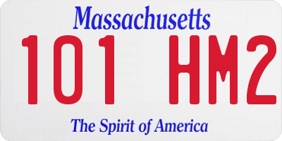 MA license plate 101HM2