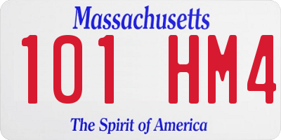 MA license plate 101HM4