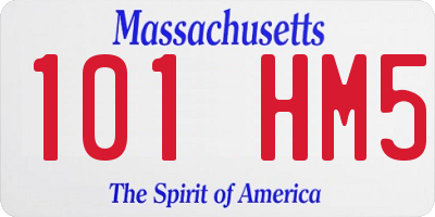 MA license plate 101HM5