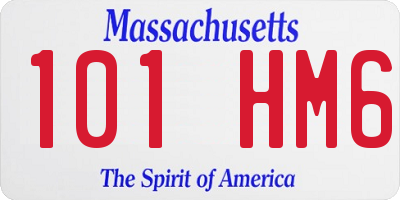 MA license plate 101HM6