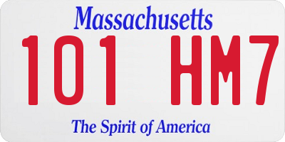 MA license plate 101HM7