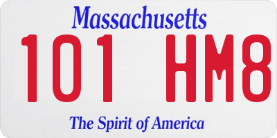 MA license plate 101HM8