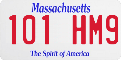 MA license plate 101HM9