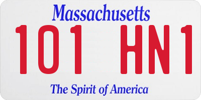 MA license plate 101HN1