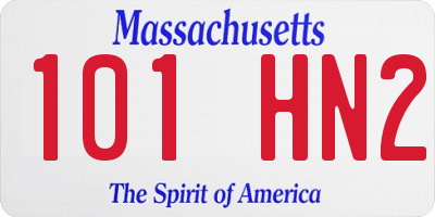 MA license plate 101HN2