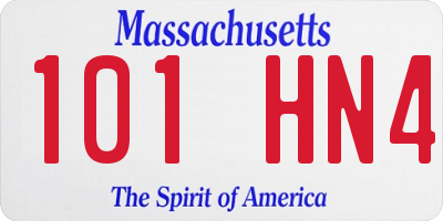 MA license plate 101HN4