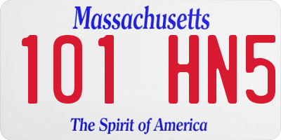 MA license plate 101HN5