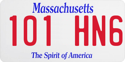 MA license plate 101HN6