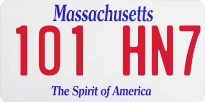 MA license plate 101HN7