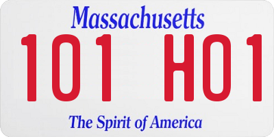 MA license plate 101HO1