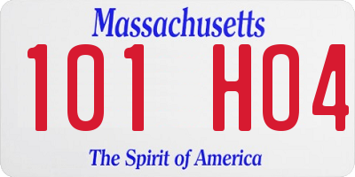 MA license plate 101HO4