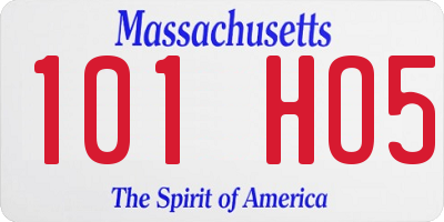 MA license plate 101HO5