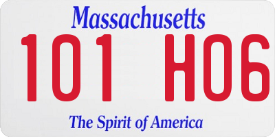 MA license plate 101HO6