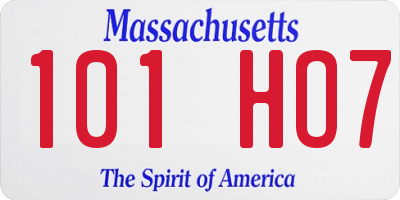 MA license plate 101HO7