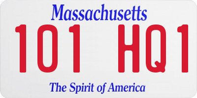 MA license plate 101HQ1