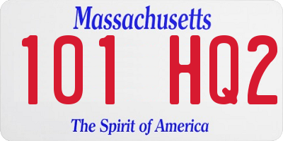 MA license plate 101HQ2