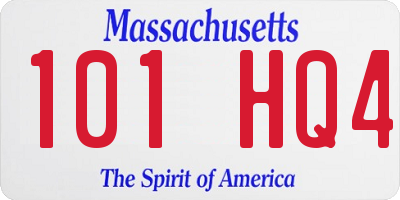 MA license plate 101HQ4