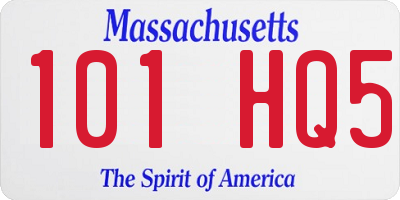 MA license plate 101HQ5