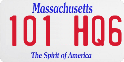 MA license plate 101HQ6