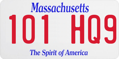 MA license plate 101HQ9