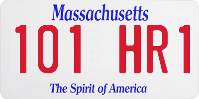 MA license plate 101HR1