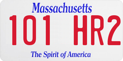 MA license plate 101HR2