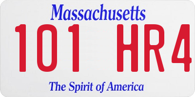 MA license plate 101HR4