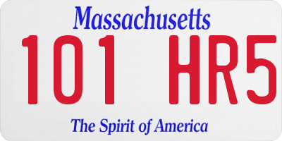 MA license plate 101HR5