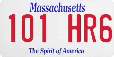 MA license plate 101HR6