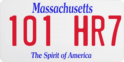 MA license plate 101HR7