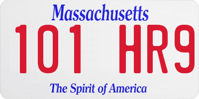 MA license plate 101HR9